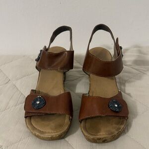 Rieker Brown Sandals with Black Accents